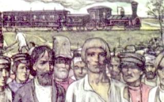 ภาพทางรถไฟแห่งมาตุภูมิและ Alexander Alexandrovich