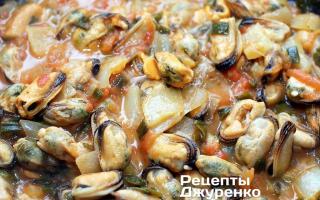 Recipe for rice with seafood mussels
